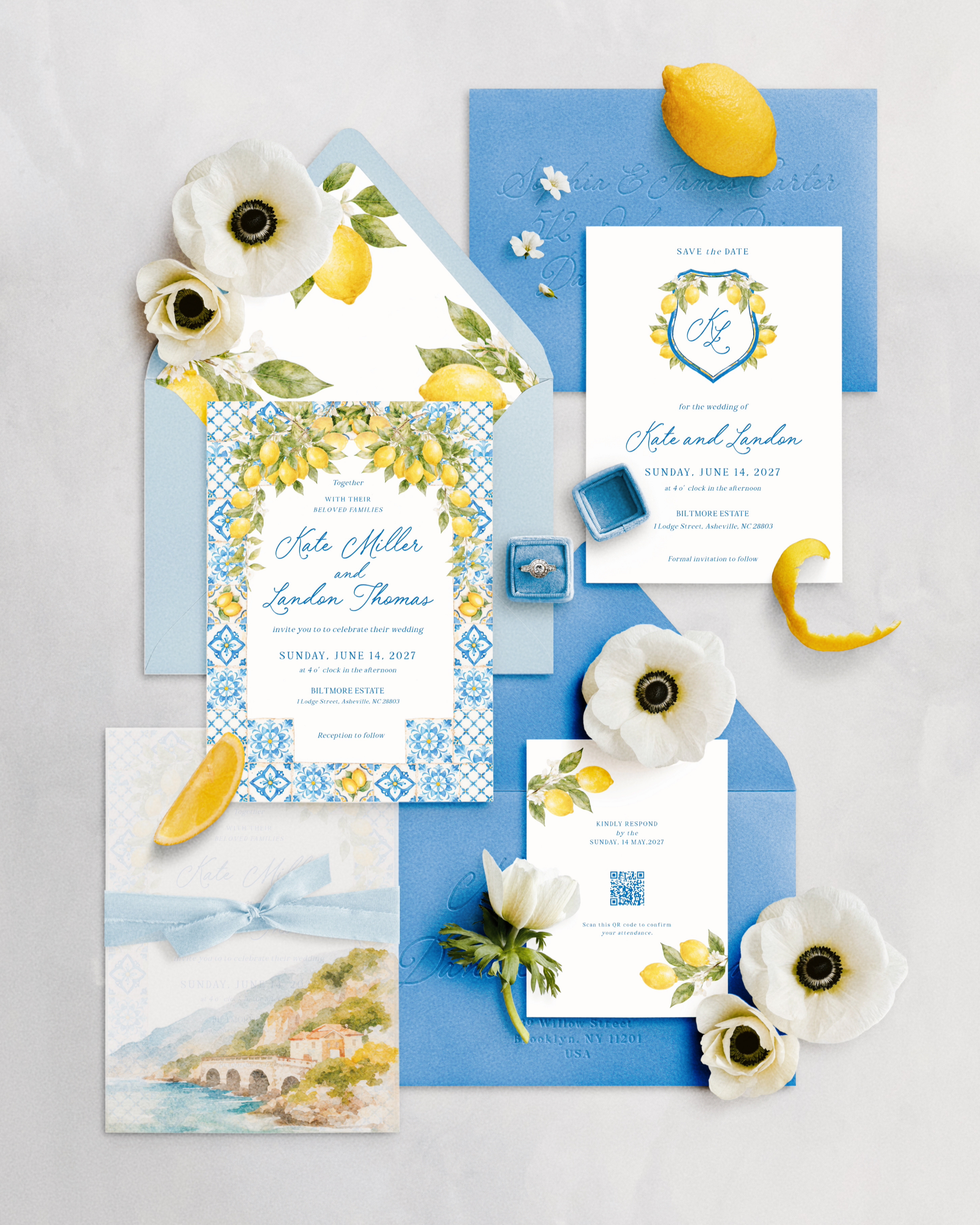 Set di inviti di matrimonio Costiera Amalfitana