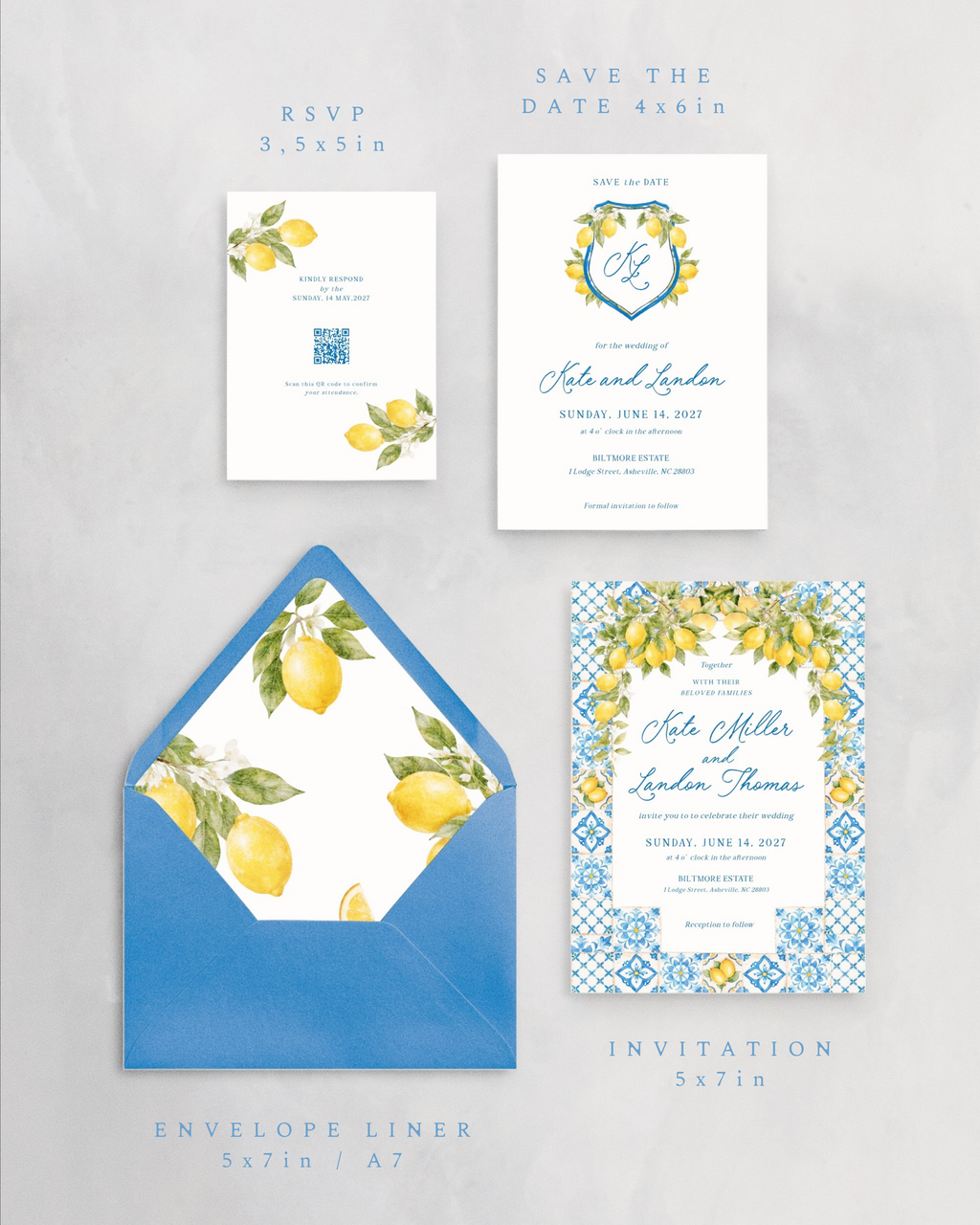 Set di inviti di matrimonio Costiera Amalfitana