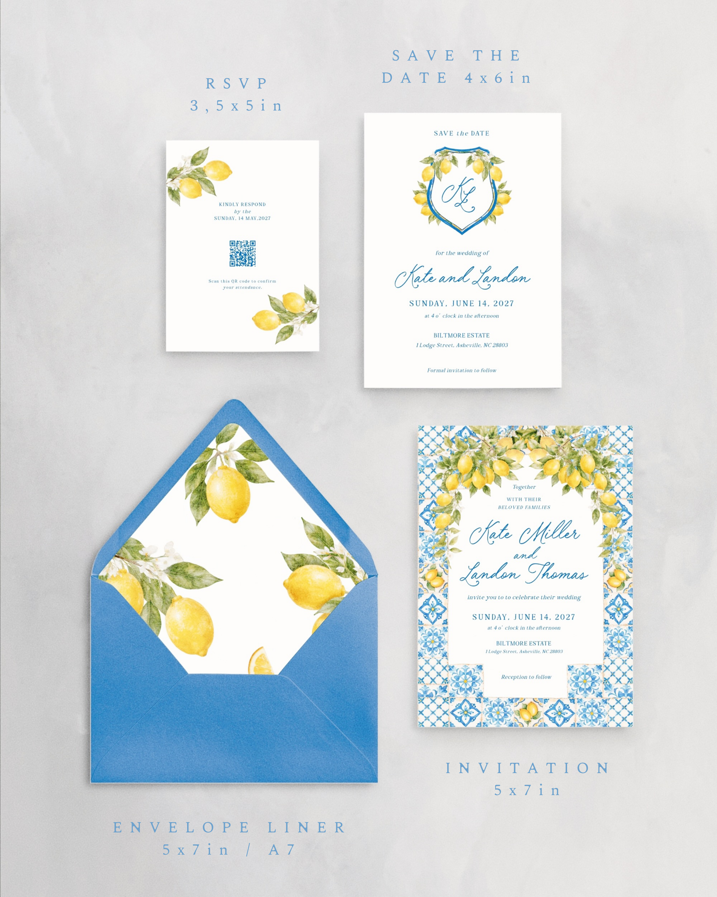 Set di inviti di matrimonio Costiera Amalfitana