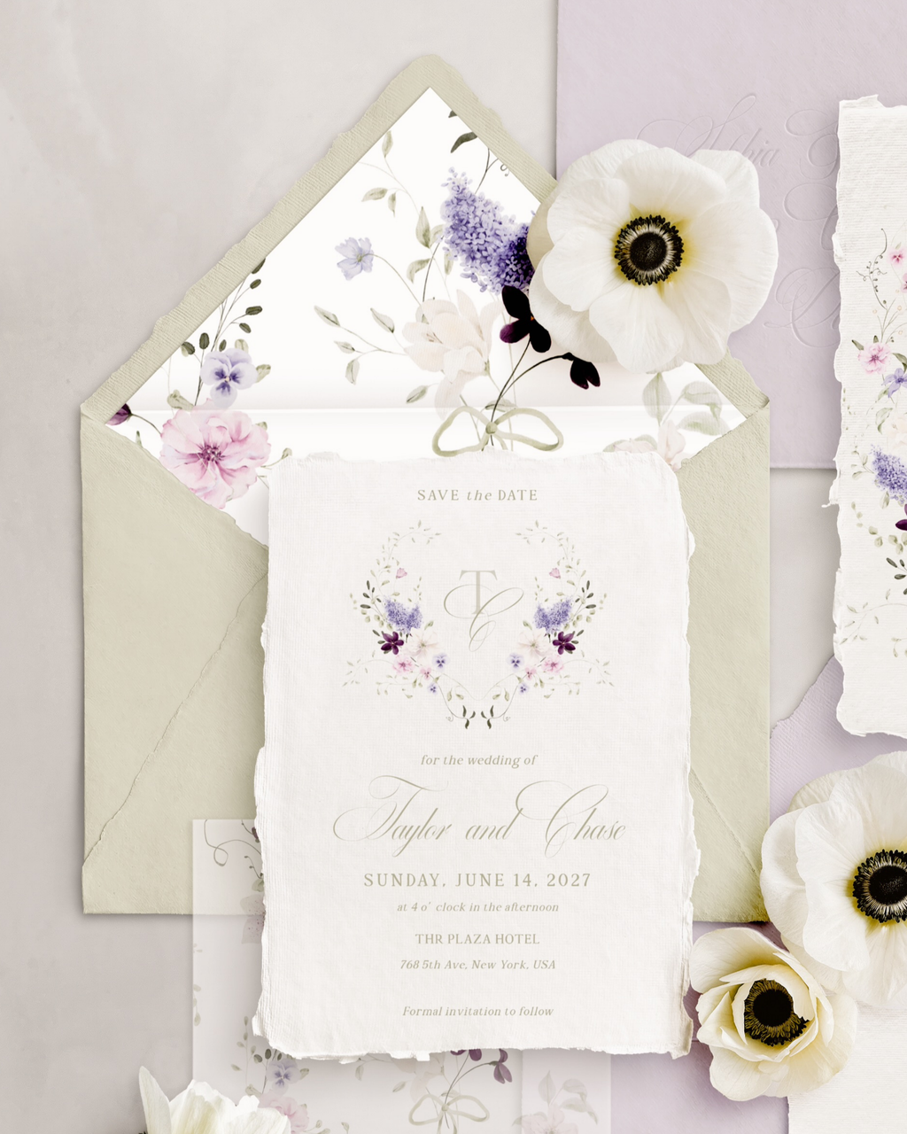 Set di inviti di matrimonio Giardino di Lillà