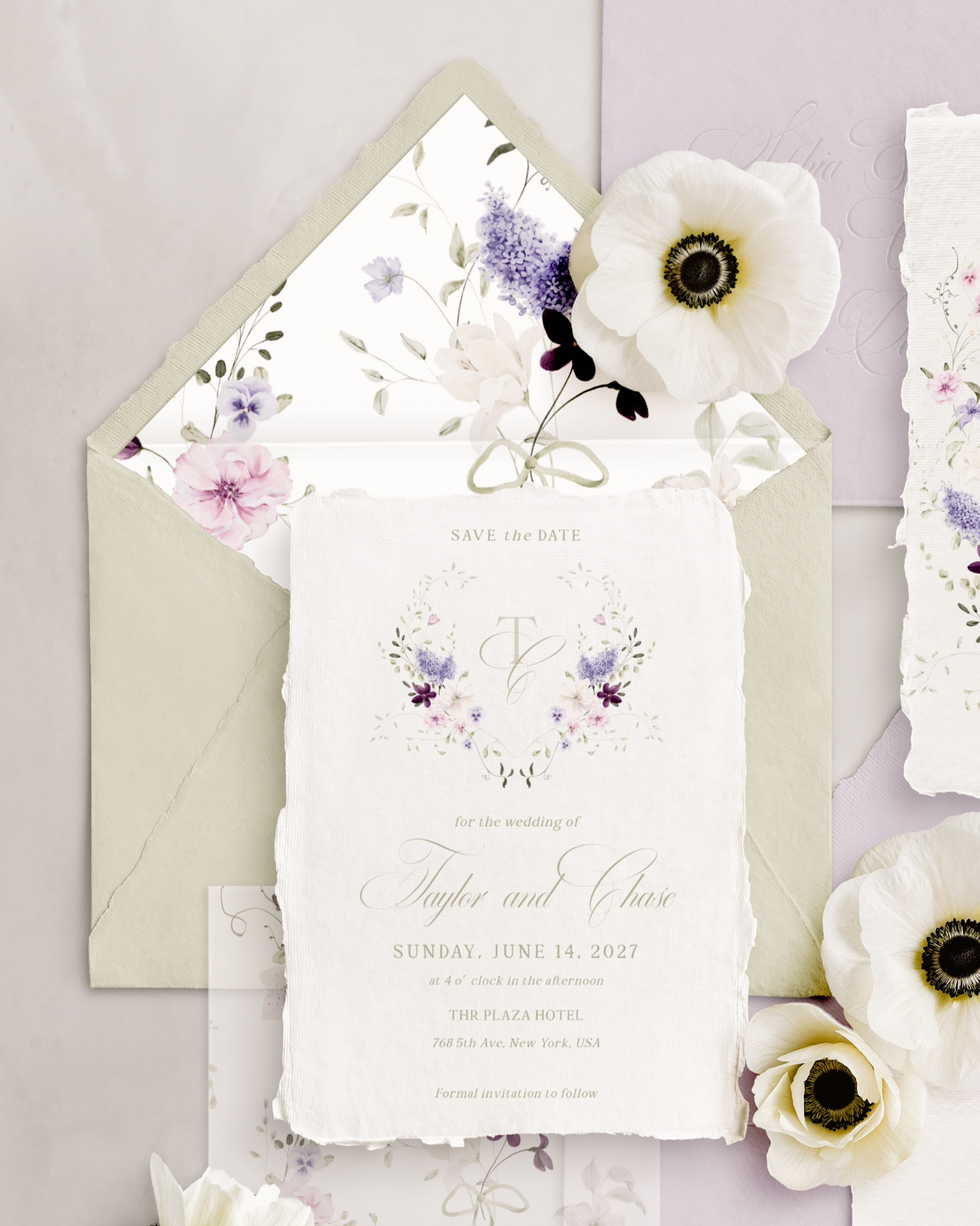 Set di inviti di matrimonio Giardino di Lillà