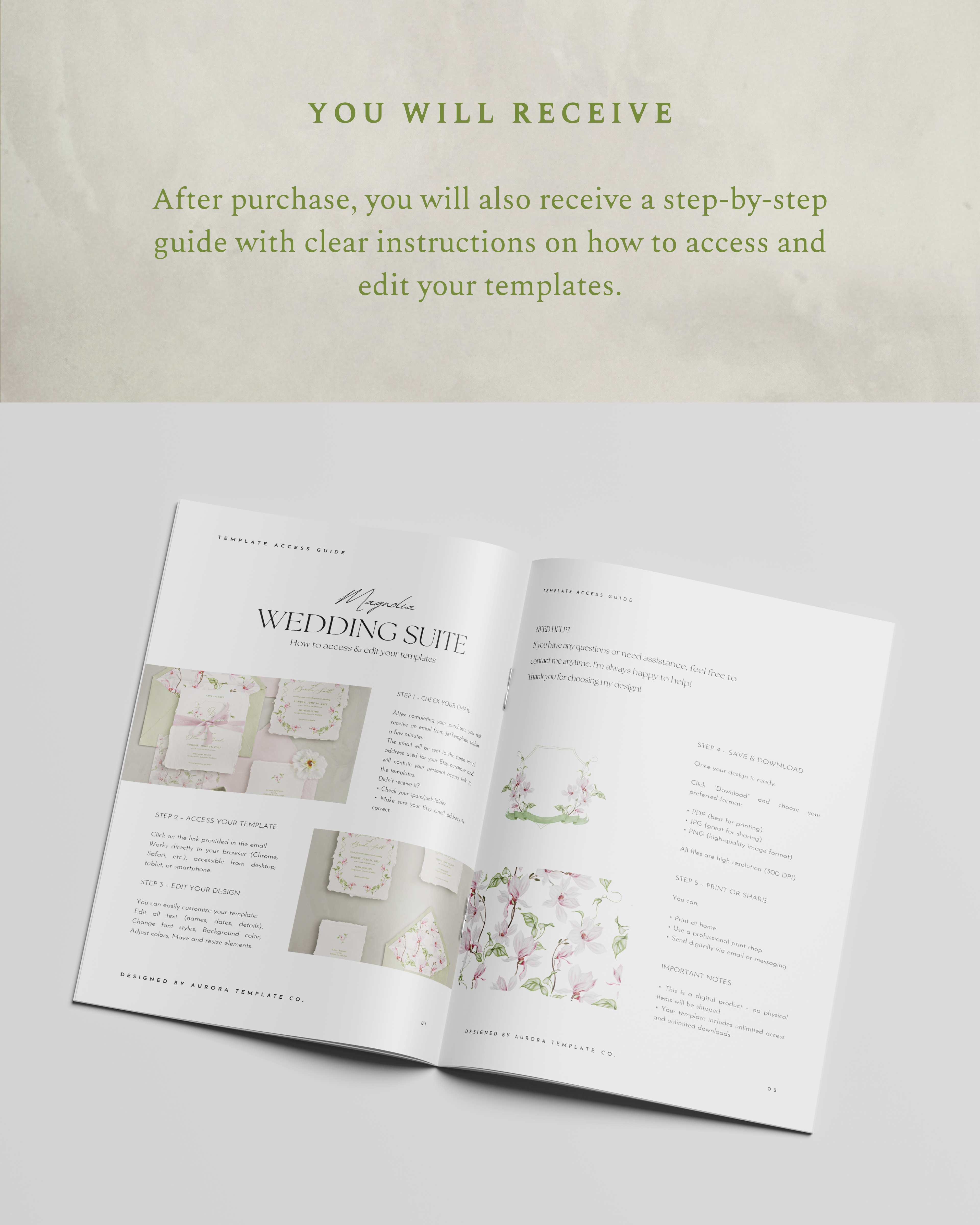 Set di inviti di matrimonio Magnolie