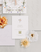 Set di inviti di matrimonio fiori selvatici pastello