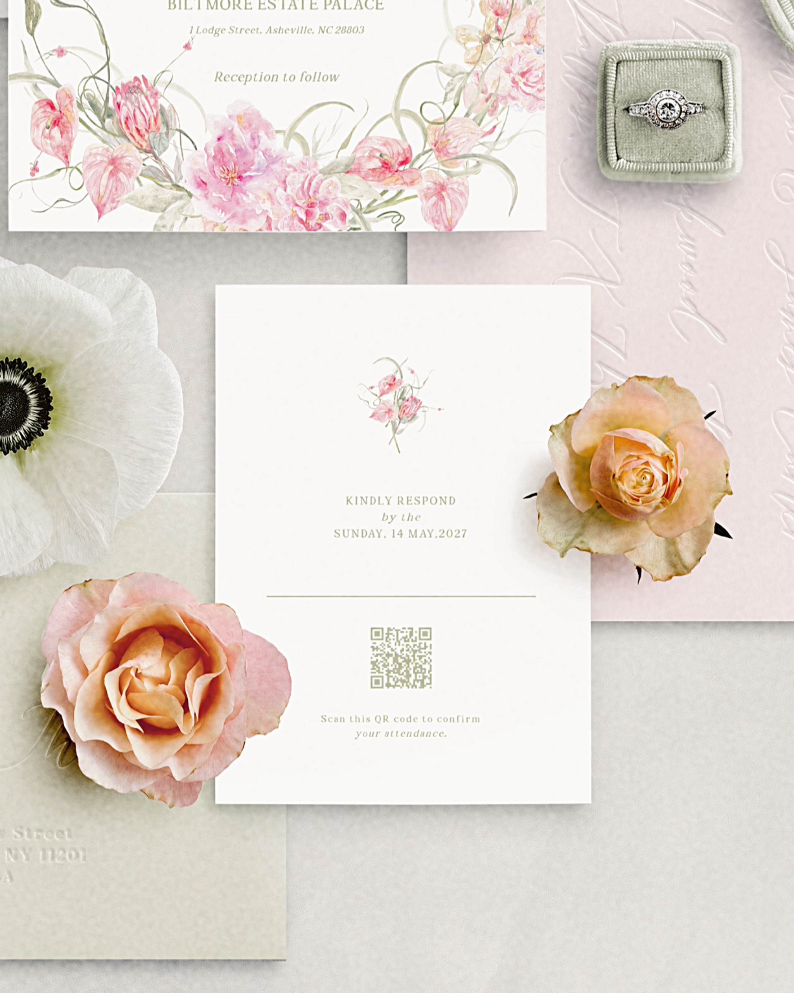 Set di inviti di matrimonio Giardino Tropicale