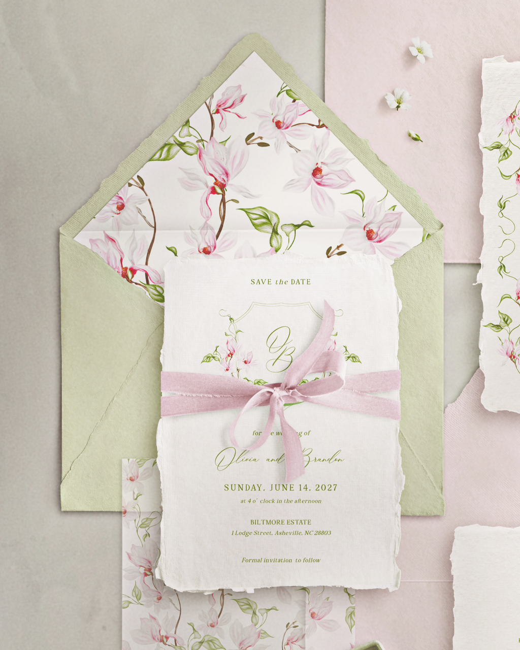 Set di inviti di matrimonio Magnolie