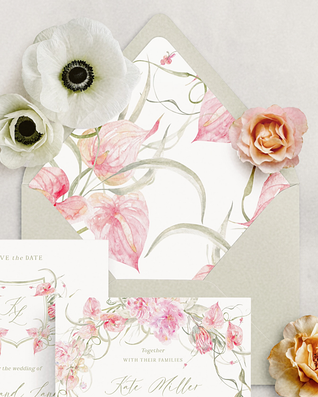 Set di inviti di matrimonio Giardino Tropicale